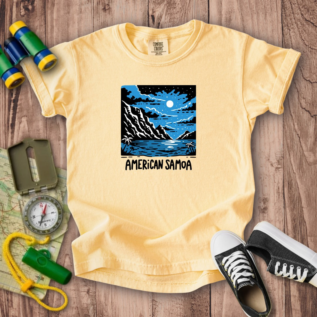 American Samoa at Night Kids Cotton T-Shirt