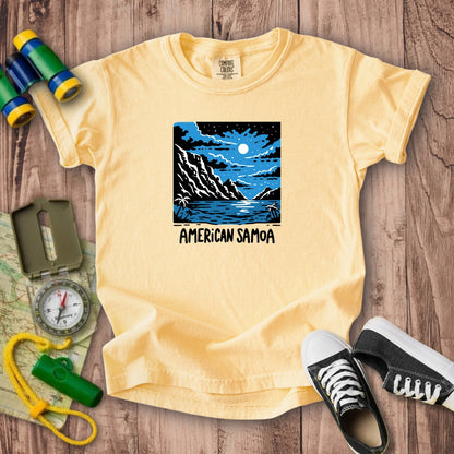 American Samoa at Night Kids Cotton T-Shirt