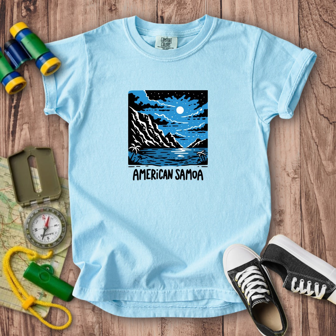 American Samoa at Night Kids Cotton T-Shirt