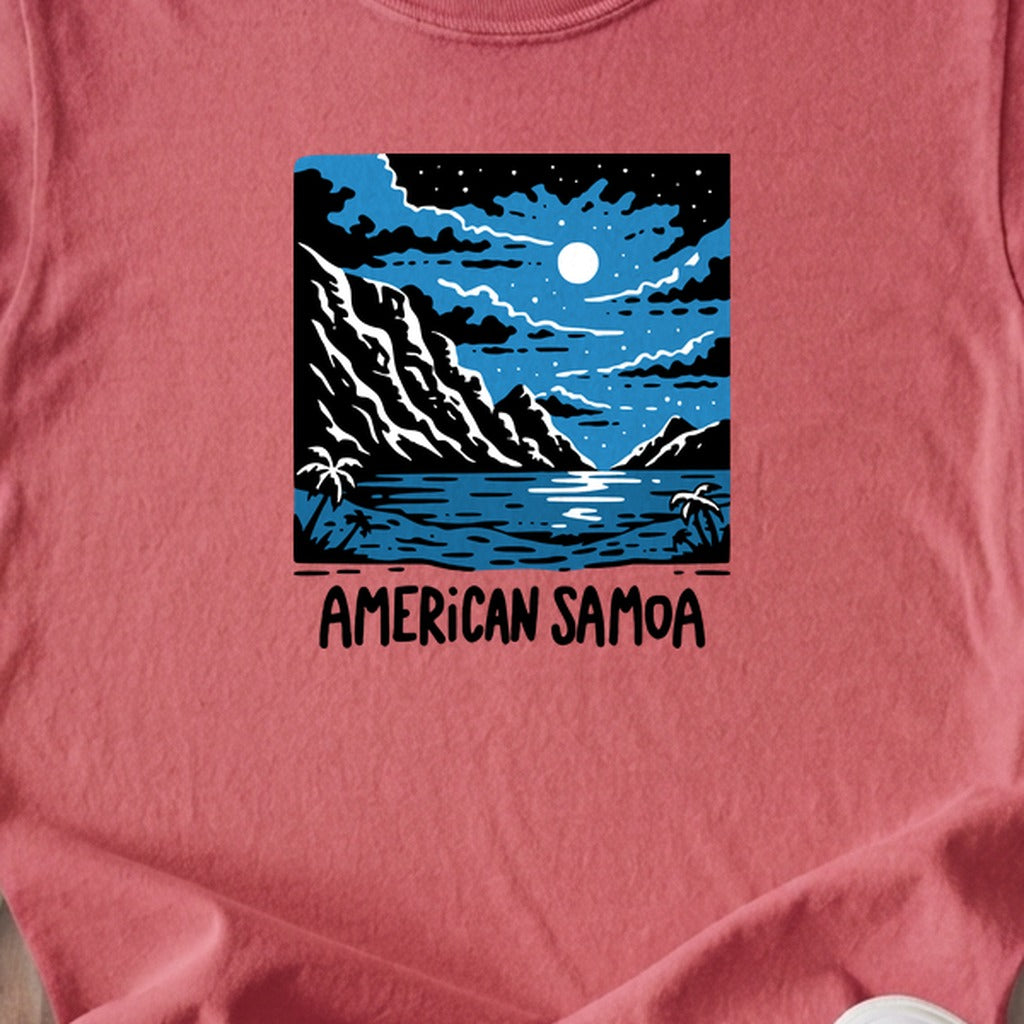 American Samoa at Night Kids Cotton T-Shirt