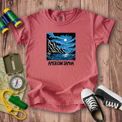 American Samoa at Night Kids Cotton T-Shirt