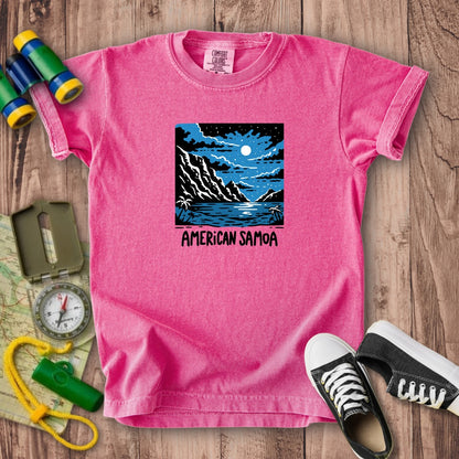 American Samoa at Night Kids Cotton T-Shirt
