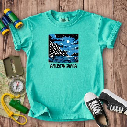American Samoa at Night Kids Cotton T-Shirt