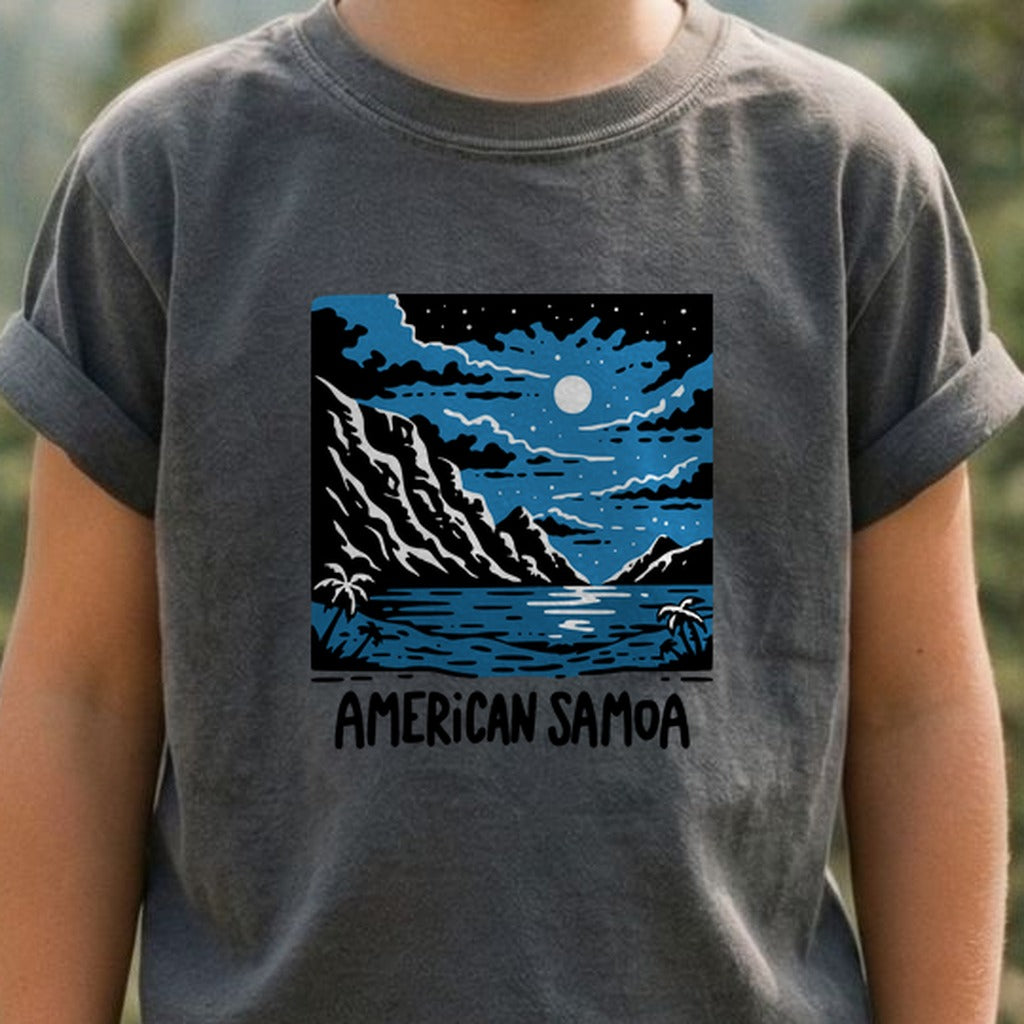 American Samoa at Night Kids Cotton T-Shirt