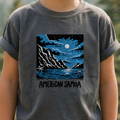 American Samoa at Night Kids Cotton T-Shirt