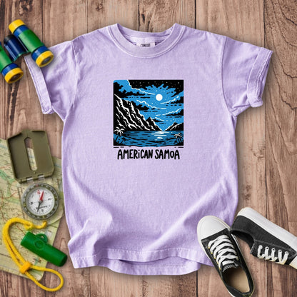 American Samoa at Night Kids Cotton T-Shirt