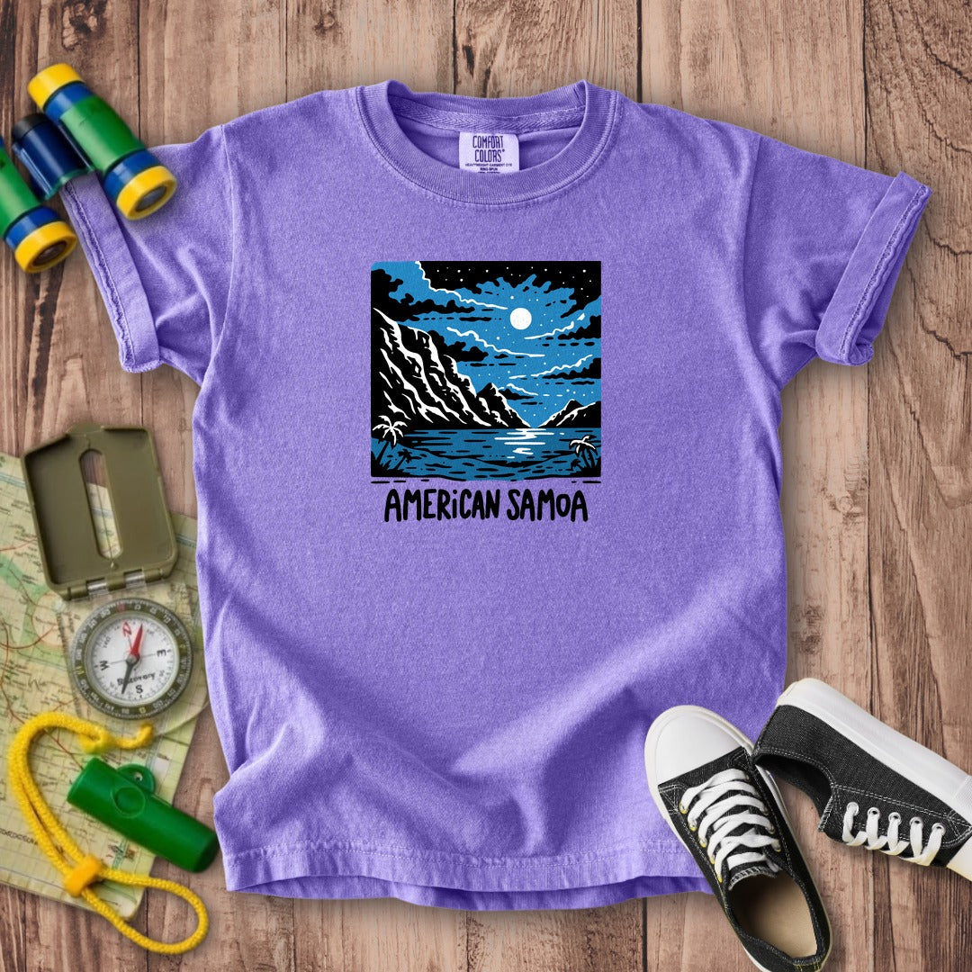 American Samoa at Night Kids Cotton T-Shirt