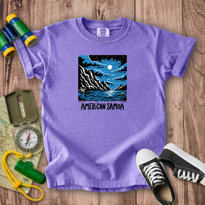 American Samoa at Night Kids Cotton T-Shirt