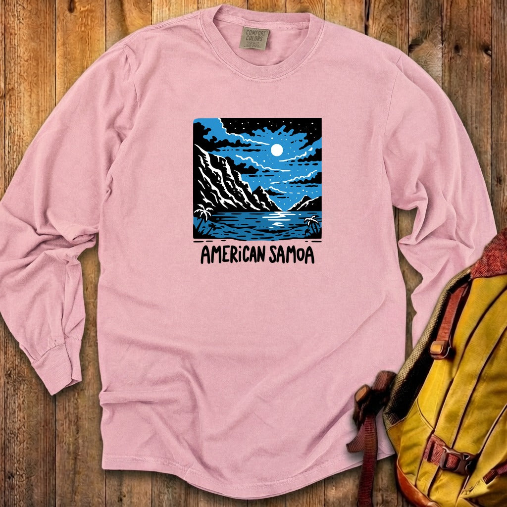 American Samoa at Night Cotton Long Sleeve