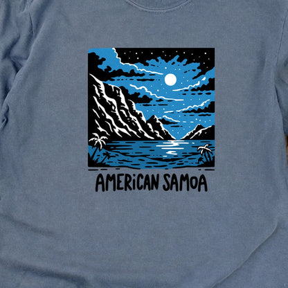American Samoa at Night Cotton Long Sleeve