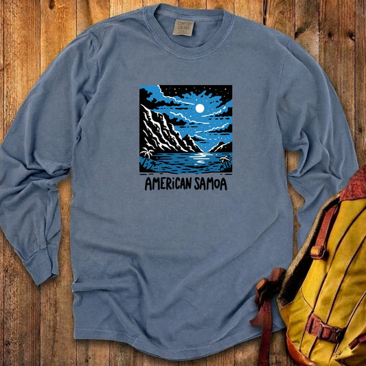 American Samoa at Night Cotton Long Sleeve