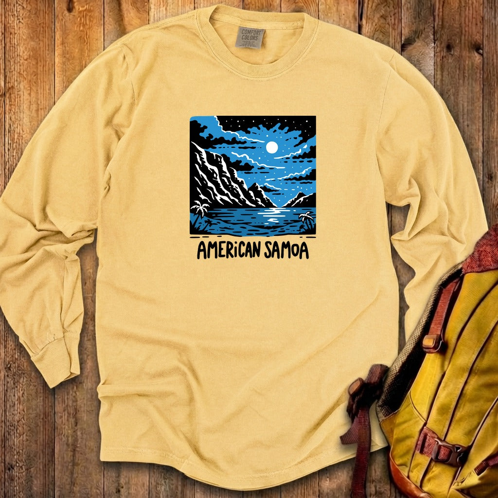 American Samoa at Night Cotton Long Sleeve