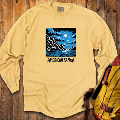 American Samoa at Night Cotton Long Sleeve
