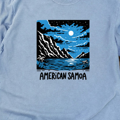 American Samoa at Night Cotton Long Sleeve