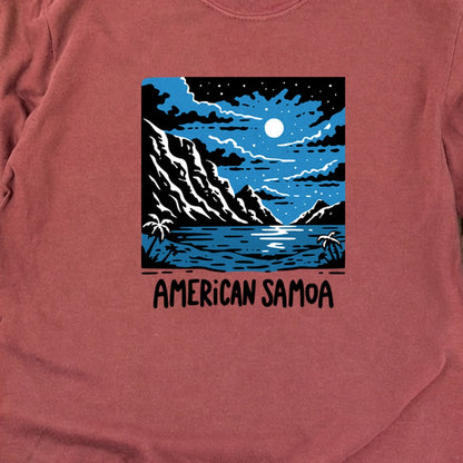 American Samoa at Night Cotton Long Sleeve