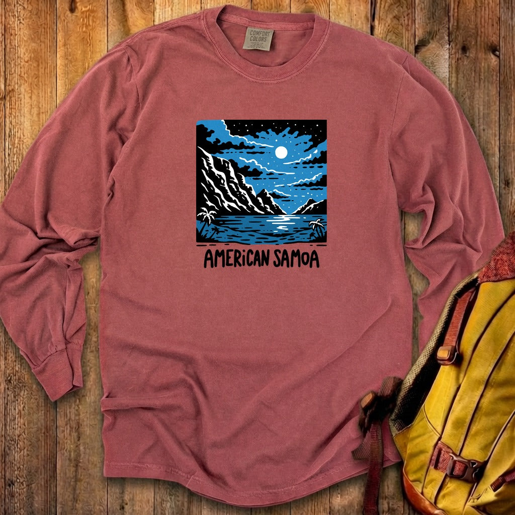 American Samoa at Night Cotton Long Sleeve