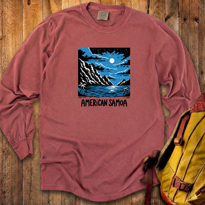 American Samoa at Night Cotton Long Sleeve