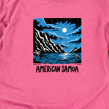American Samoa at Night Cotton Long Sleeve