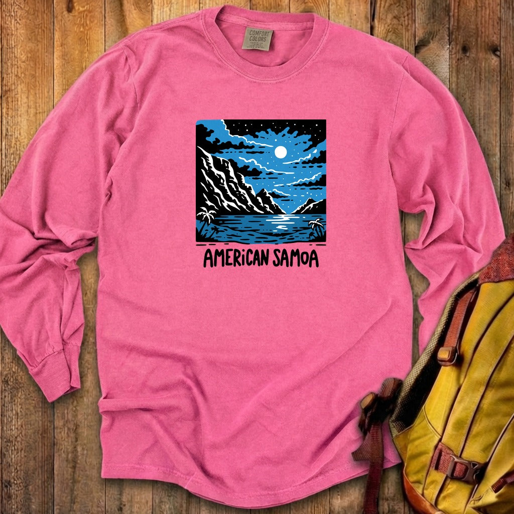 American Samoa at Night Cotton Long Sleeve