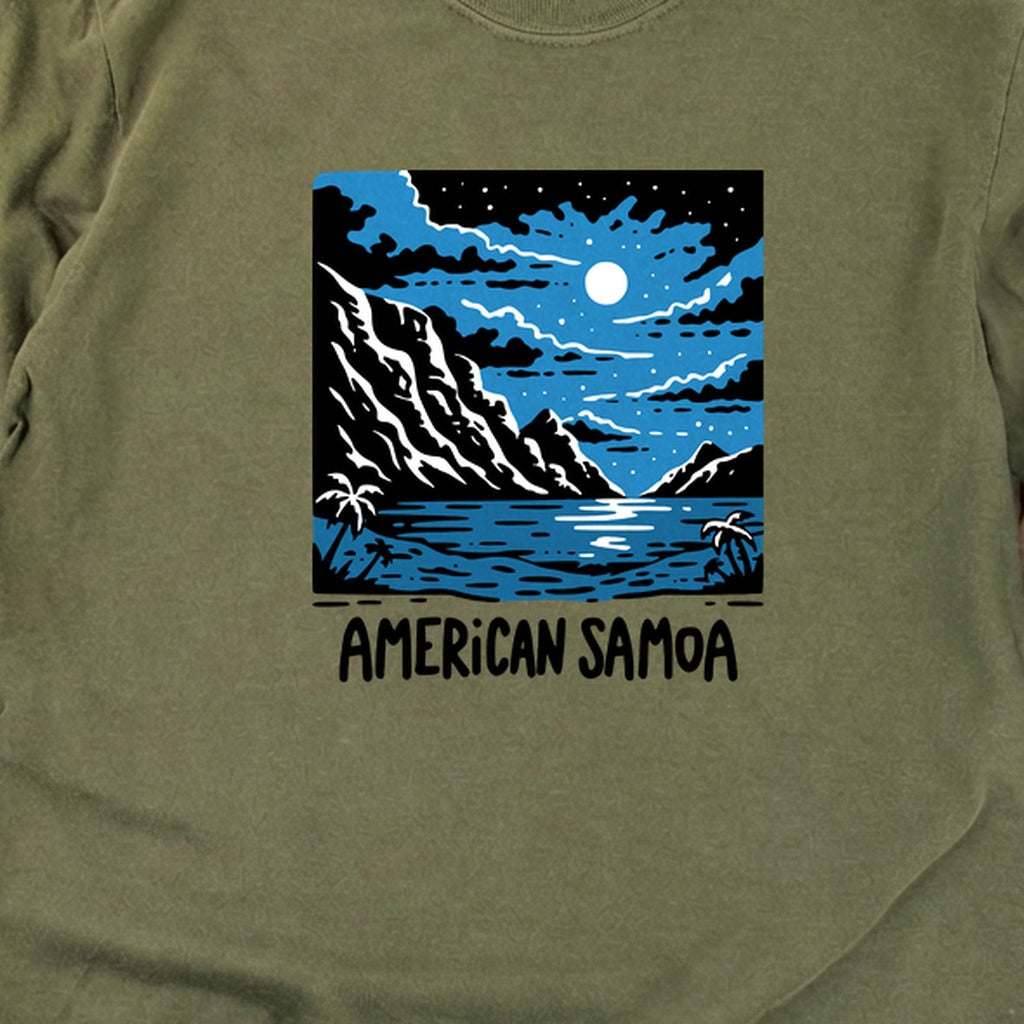 American Samoa at Night Cotton Long Sleeve