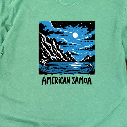 American Samoa at Night Cotton Long Sleeve