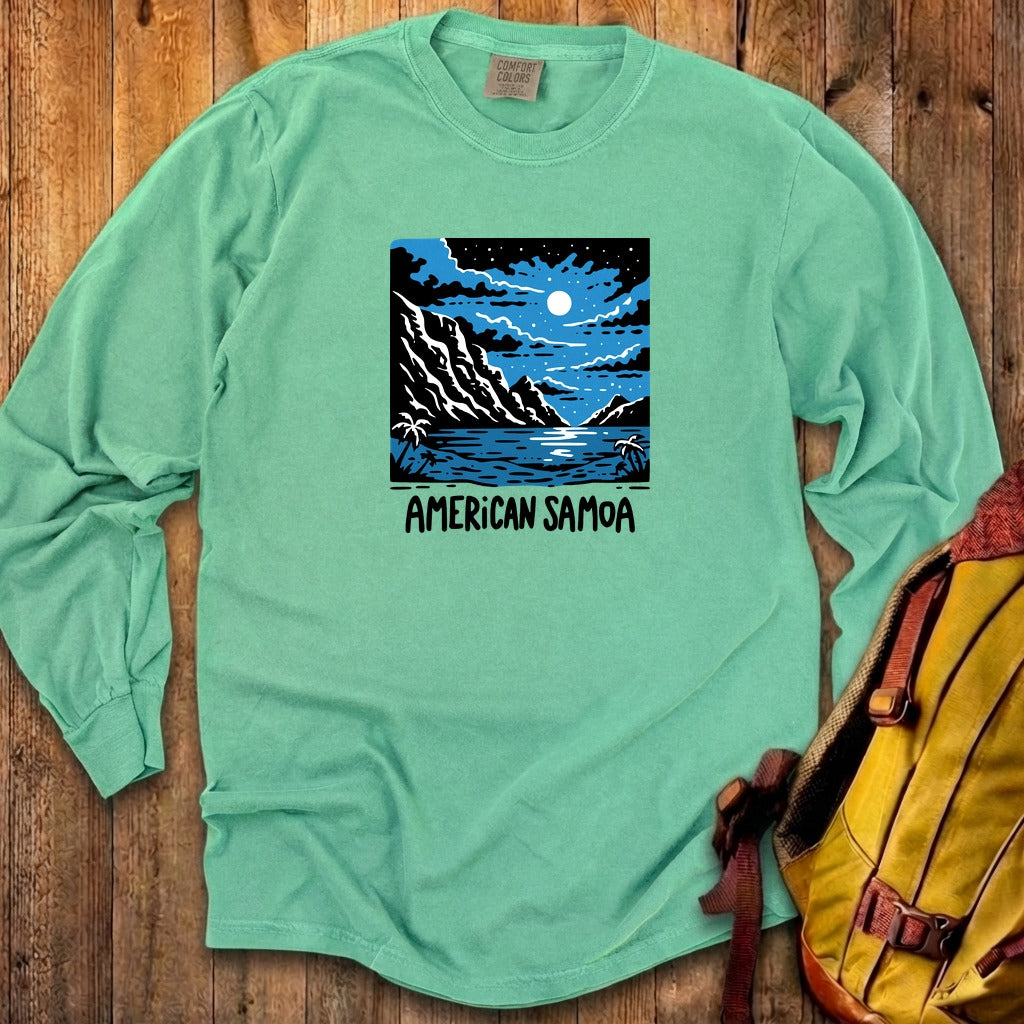 American Samoa at Night Cotton Long Sleeve