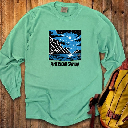 American Samoa at Night Cotton Long Sleeve