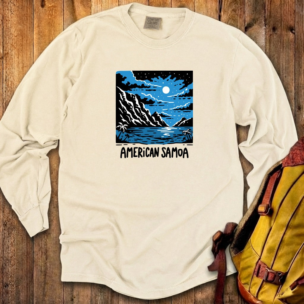 American Samoa at Night Cotton Long Sleeve