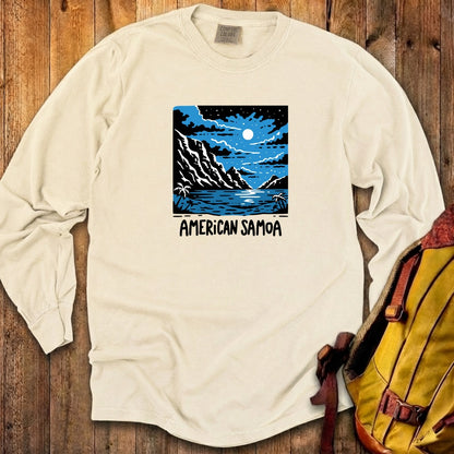 American Samoa at Night Cotton Long Sleeve