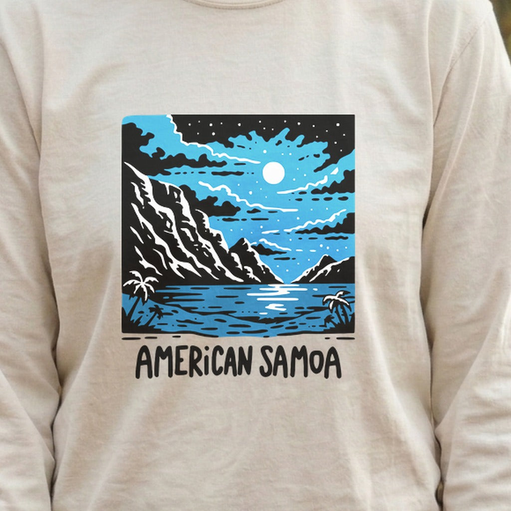 American Samoa at Night Cotton Long Sleeve