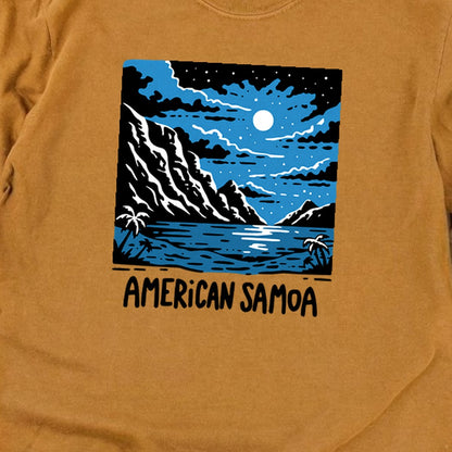 American Samoa at Night Cotton Long Sleeve