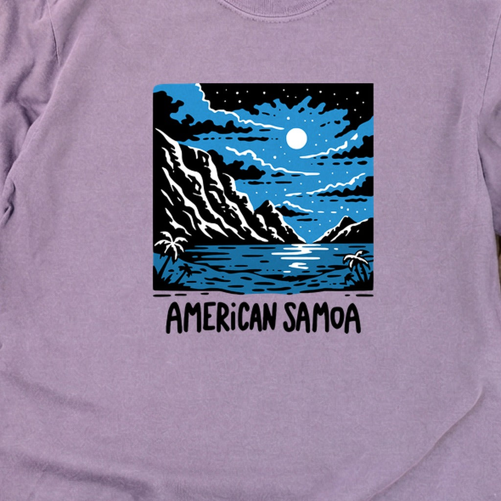 American Samoa at Night Cotton Long Sleeve