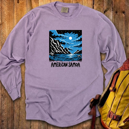 American Samoa at Night Cotton Long Sleeve