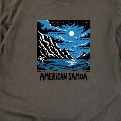 American Samoa at Night Cotton Long Sleeve