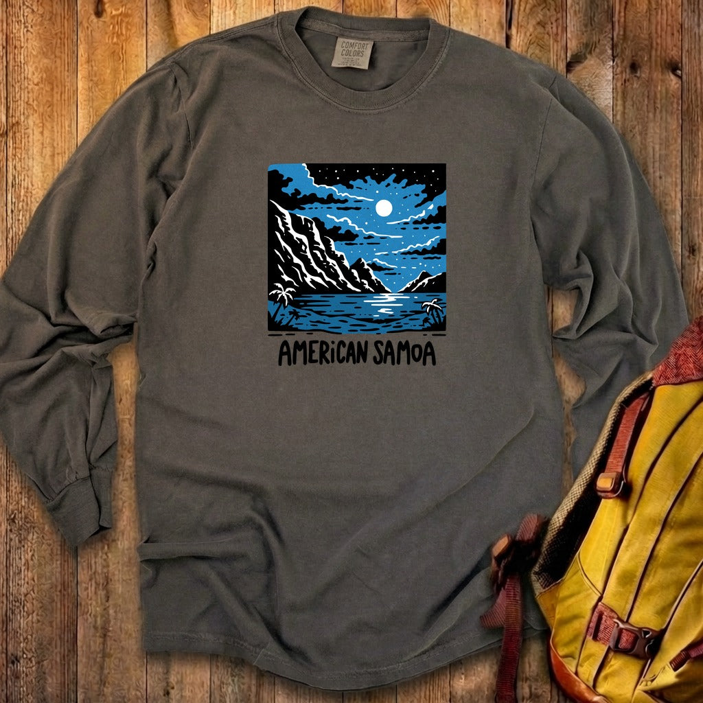 American Samoa at Night Cotton Long Sleeve