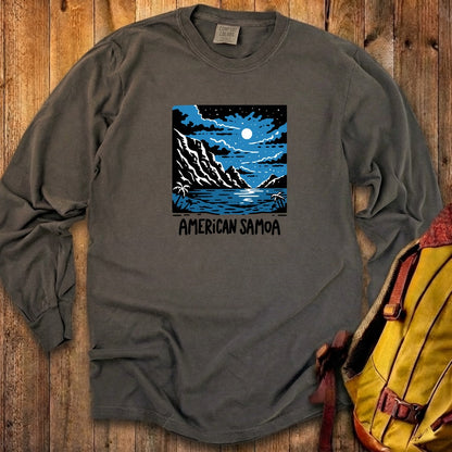 American Samoa at Night Cotton Long Sleeve