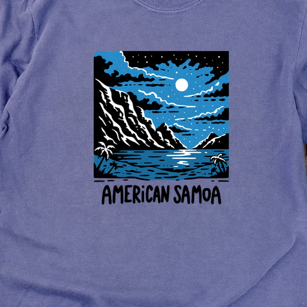American Samoa at Night Cotton Long Sleeve