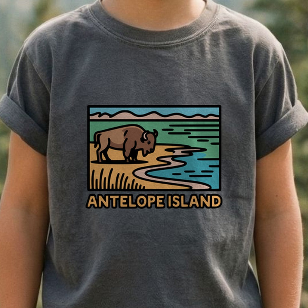 Antelope Island State Park Kids Cotton T-Shirt