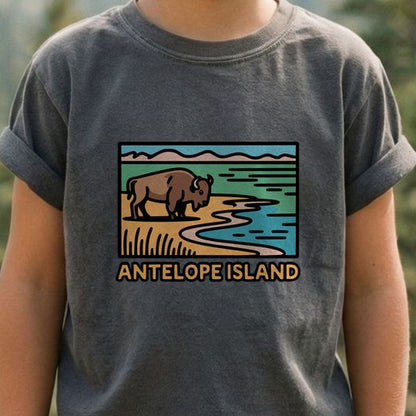 Antelope Island State Park Kids Cotton T-Shirt
