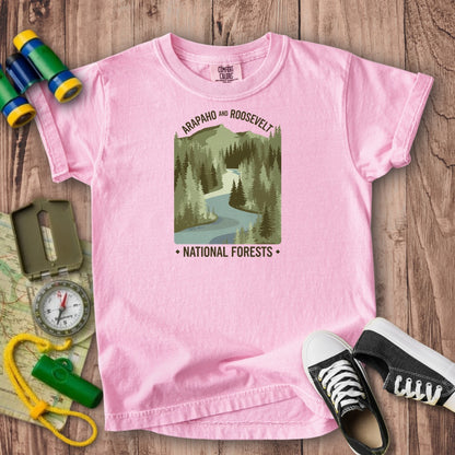 Arapaho and Roosevelt National Forests Kids Cotton T-Shirt