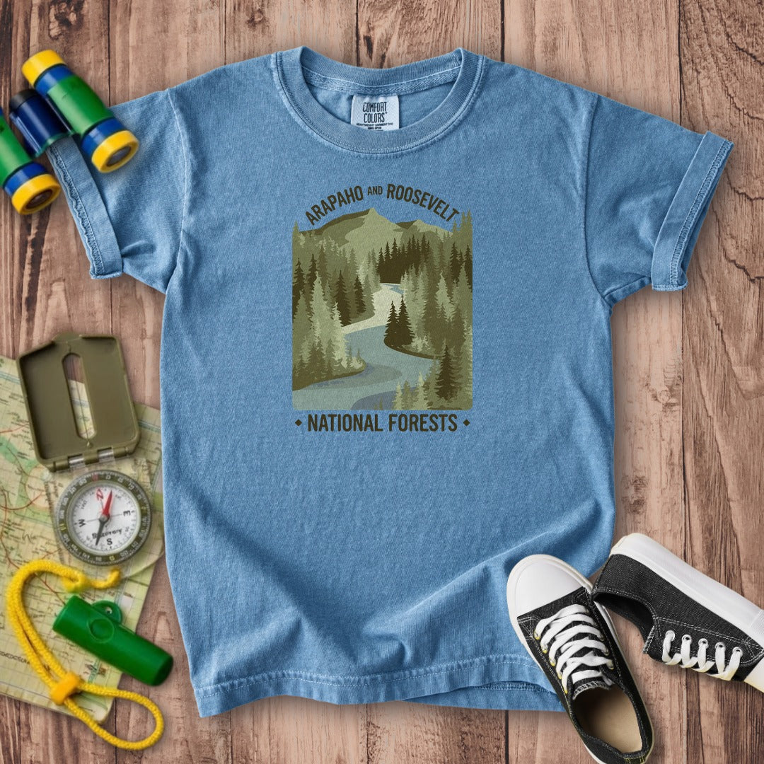 Arapaho and Roosevelt National Forests Kids Cotton T-Shirt