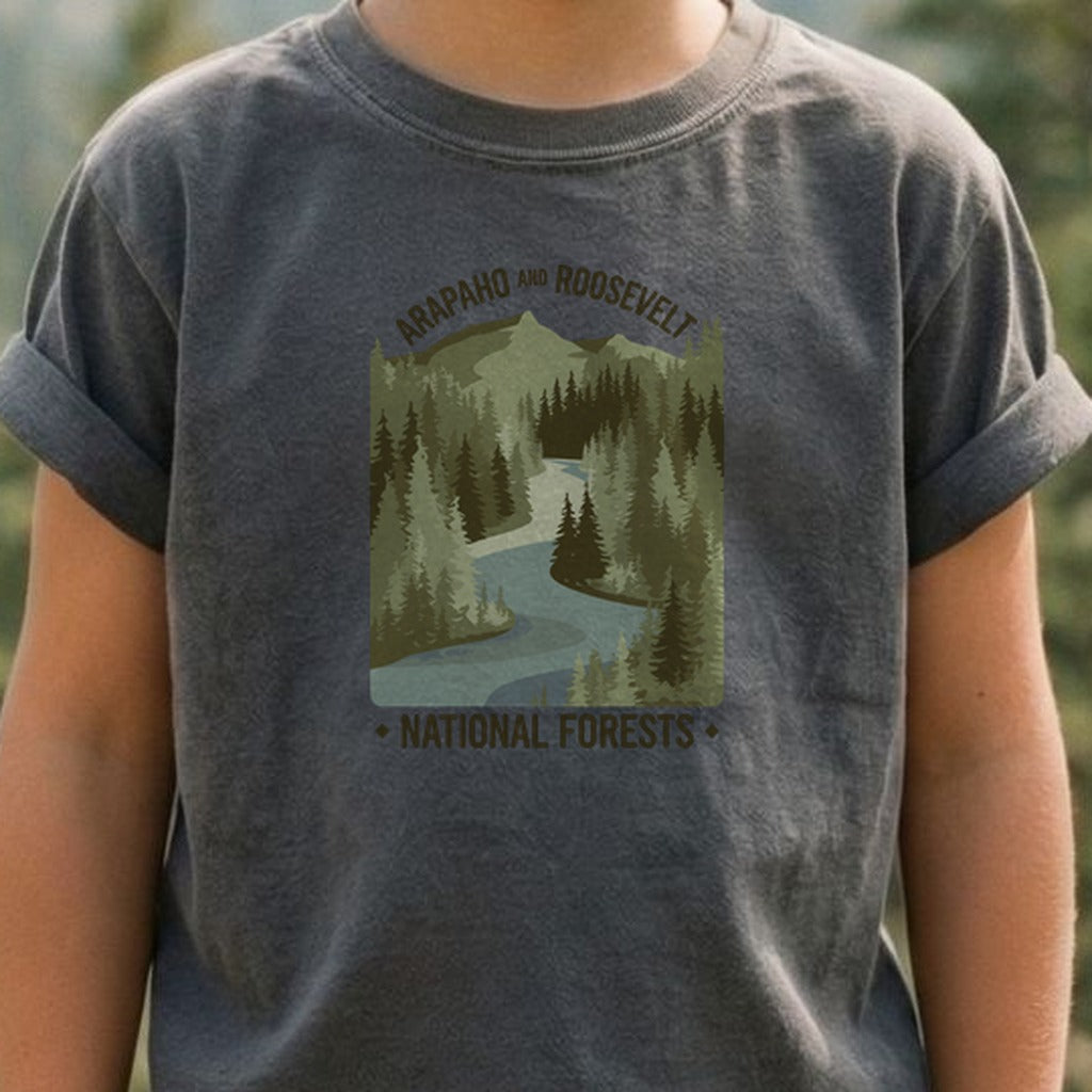 Arapaho and Roosevelt National Forests Kids Cotton T-Shirt