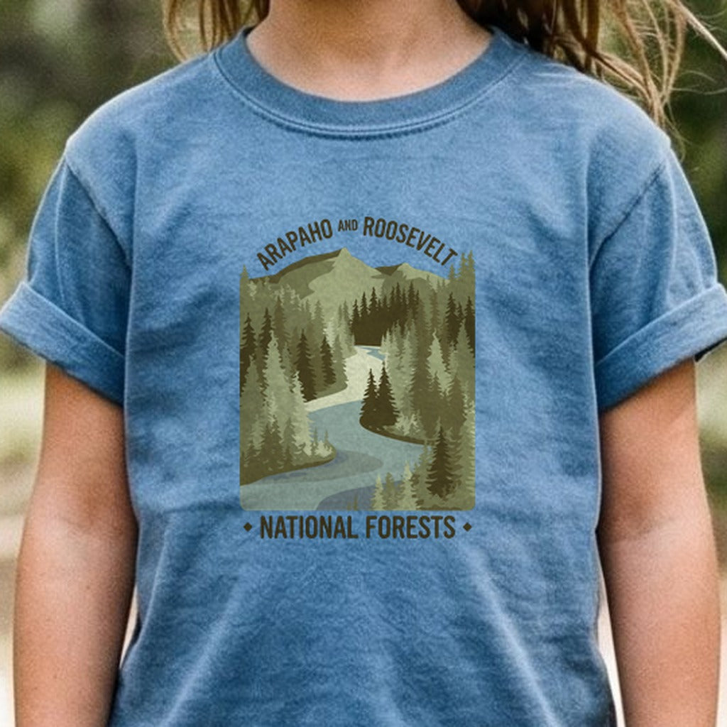 Arapaho and Roosevelt National Forests Kids Cotton T-Shirt