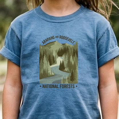 Arapaho and Roosevelt National Forests Kids Cotton T-Shirt