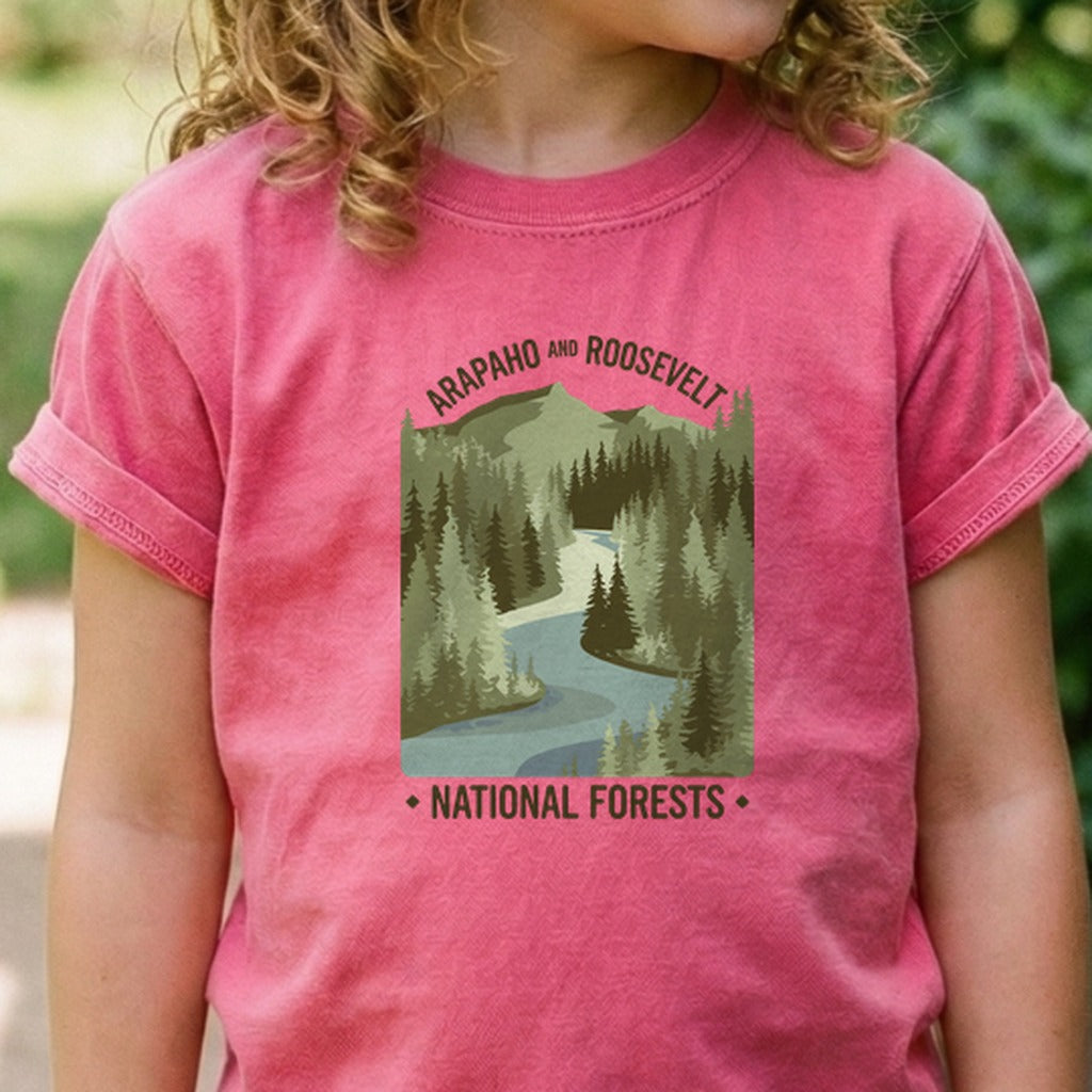 Arapaho and Roosevelt National Forests Kids Cotton T-Shirt