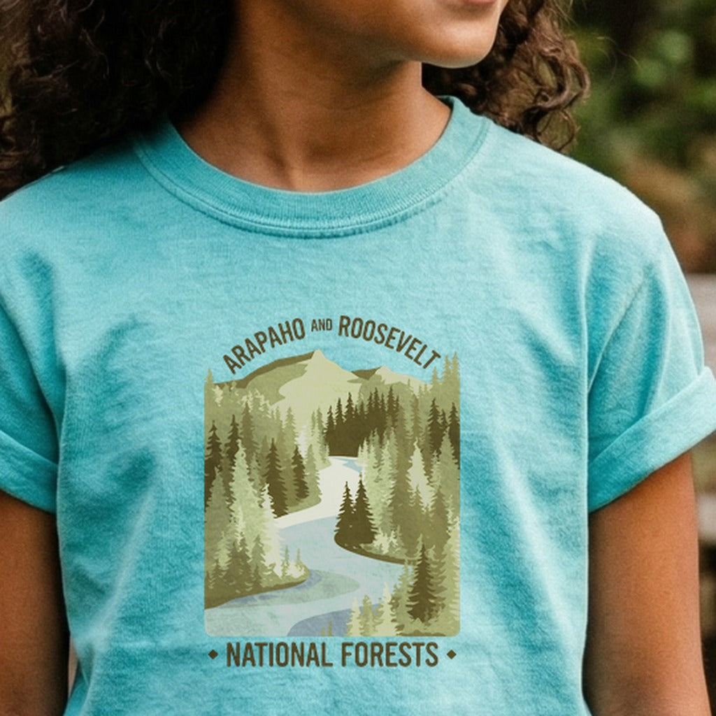 Arapaho and Roosevelt National Forests Kids Cotton T-Shirt
