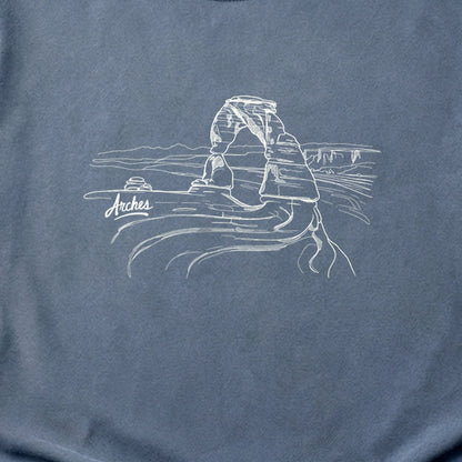 Arches Line Drawing Cotton T-Shirt