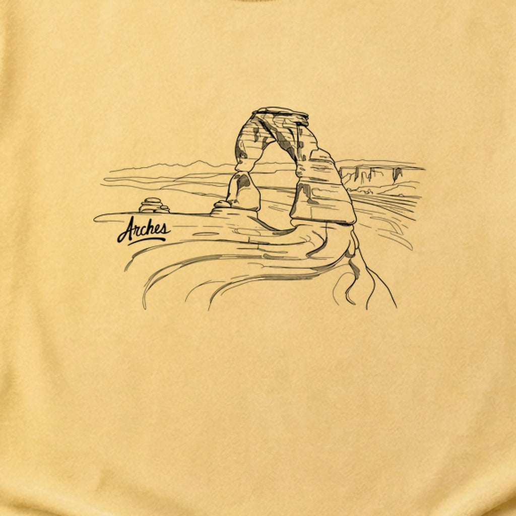 Arches Line Drawing Cotton T-Shirt