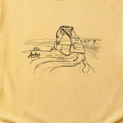 Arches Line Drawing Cotton T-Shirt