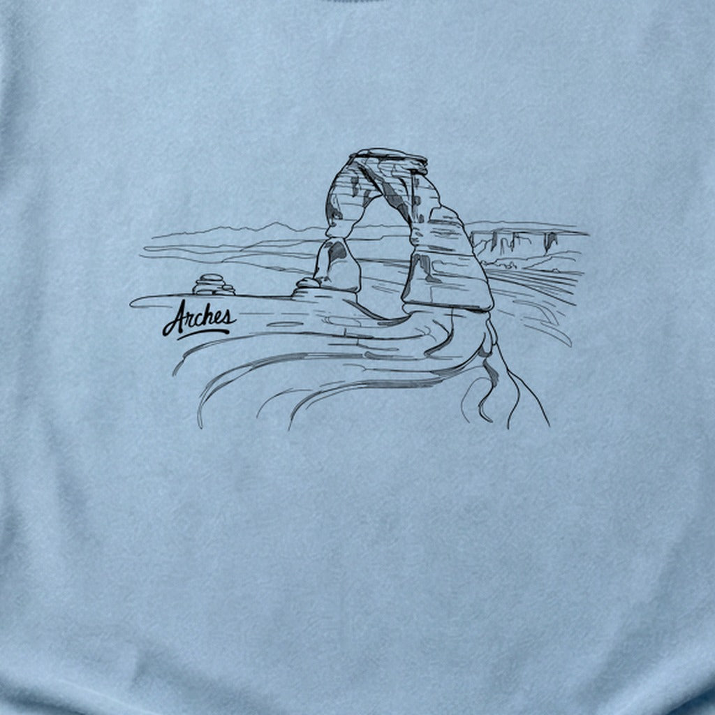 Arches Line Drawing Cotton T-Shirt